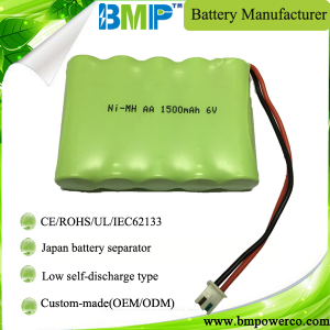 ni-mh rechargeable battery pack AA1500mah 6V